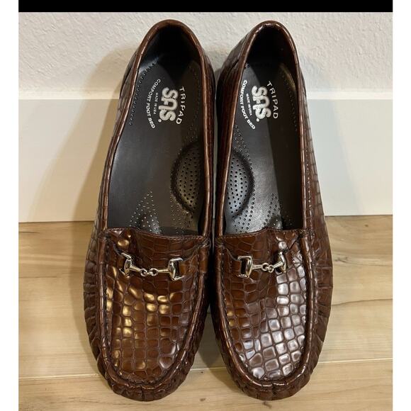 SAS women's shoes tripad comfort foot bed BROWN loafers 9.5 WW - MADE IN USA - Picture 1 of 7
